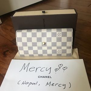 SOLD !!! LV Sarah Wallet in Damier Azur